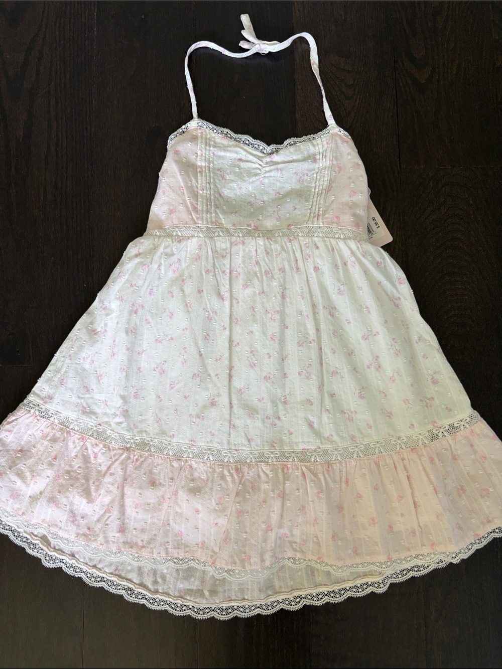 NWT LoveShackFancy x Target Annabelle Pink Ditsy Floral Halter Dress Size 10